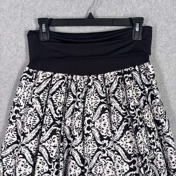 VTG Carole Little Skirt Medium Damask Paisley Linen Flowy Fold Over Feminine‎ - Picture 2 of 10